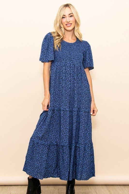 Fall In Love Smocked Flare Maxi Dress