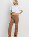 Taupe Straight Cargo Pants