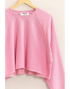 DZ25A138-Raw Hem Cropped Sweatshirt