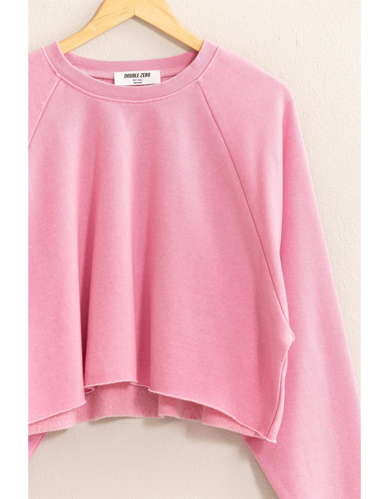 DZ25A138-Raw Hem Cropped Sweatshirt