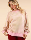 NT11927-Stripe Comfy Casual Oversized Knit Top