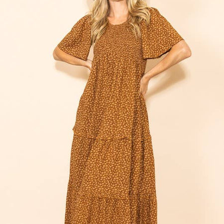 Fall In Love Smocked Flare Maxi Dress