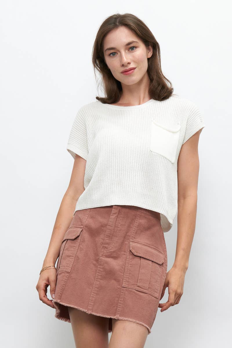 20211-Utility Corduroy Mini Skirt