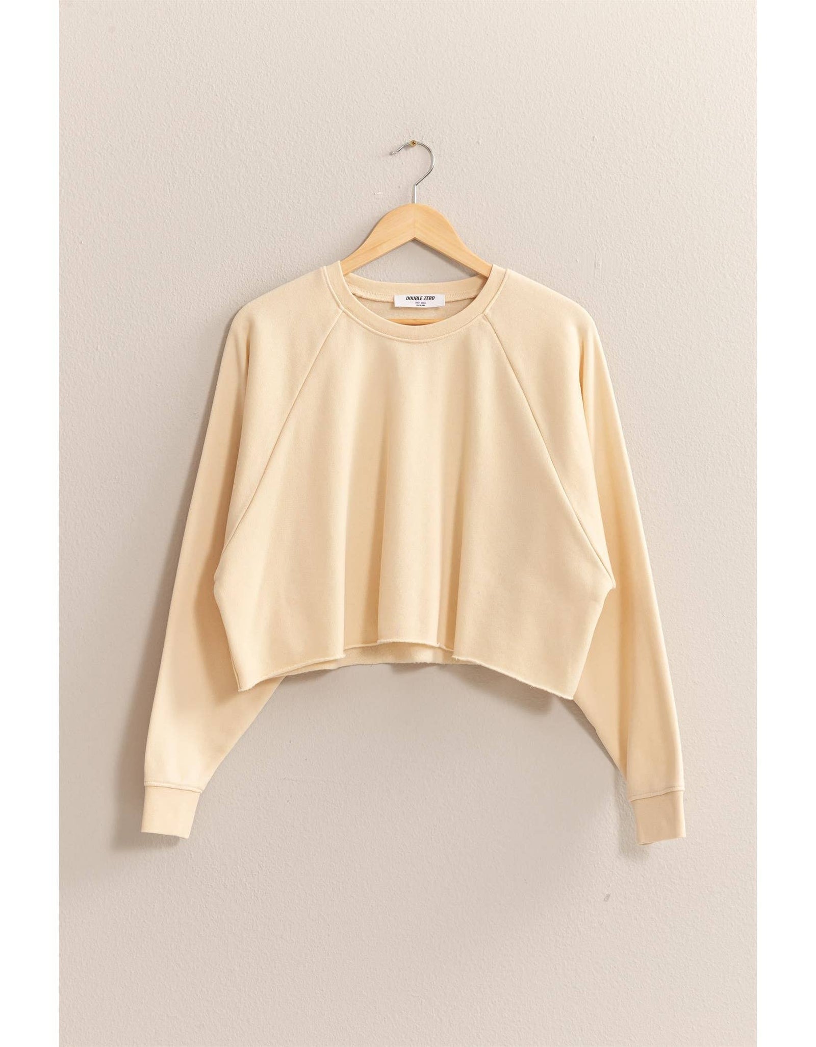 DZ25A138-Raw Hem Cropped Sweatshirt