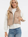 COLLARED ZIP UP CROPPED PUFFER VEST