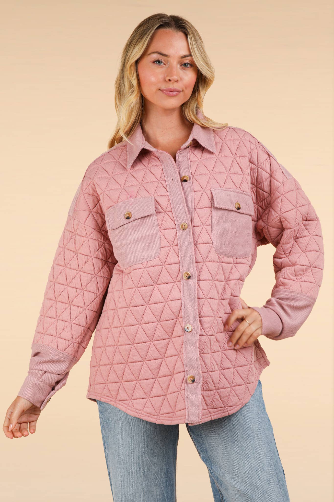 NT11775-Oversized Quilted Cozy Shacket Jacket