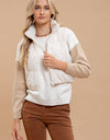 COLLARED ZIP UP CROPPED PUFFER VEST