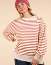 NT11927-Stripe Comfy Casual Oversized Knit Top