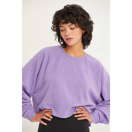 DZ25A138-Raw Hem Cropped Sweatshirt