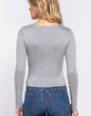 Long Sleeve Crew Neck Two Ply Rayon Spandex Jersey Top