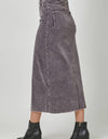 60742 Washed Front Slit Corduroy Skirt