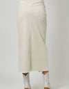 60742 Washed Front Slit Corduroy Skirt