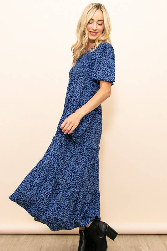 Fall In Love Smocked Flare Maxi Dress