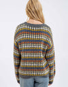 MULTICOLOR CREWNECK KNIT PULLOVER SWEATER