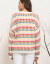 MULTICOLOR CREWNECK KNIT PULLOVER SWEATER