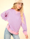 NT11927-Stripe Comfy Casual Oversized Knit Top