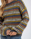 MULTICOLOR CREWNECK KNIT PULLOVER SWEATER