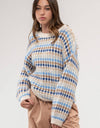 MULTICOLOR CREWNECK KNIT PULLOVER SWEATER