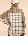 NJ90261-Mixed Plaid Oversized Casual Shacket Jacket