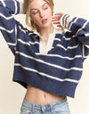 CESW3582 - STRIPED POLO SWEATER TOP