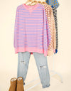 NT11927-Stripe Comfy Casual Oversized Knit Top