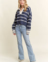 CESW3582 - STRIPED POLO SWEATER TOP