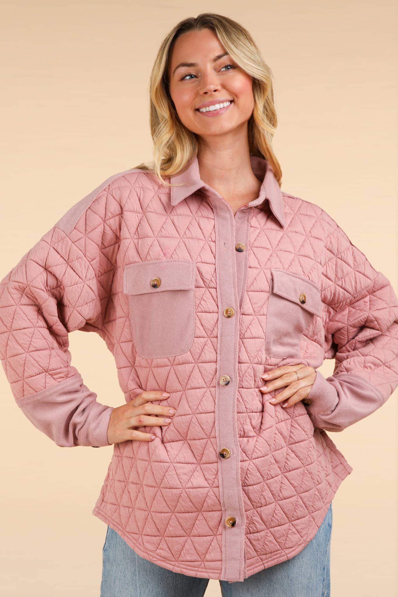 NT11775-Oversized Quilted Cozy Shacket Jacket