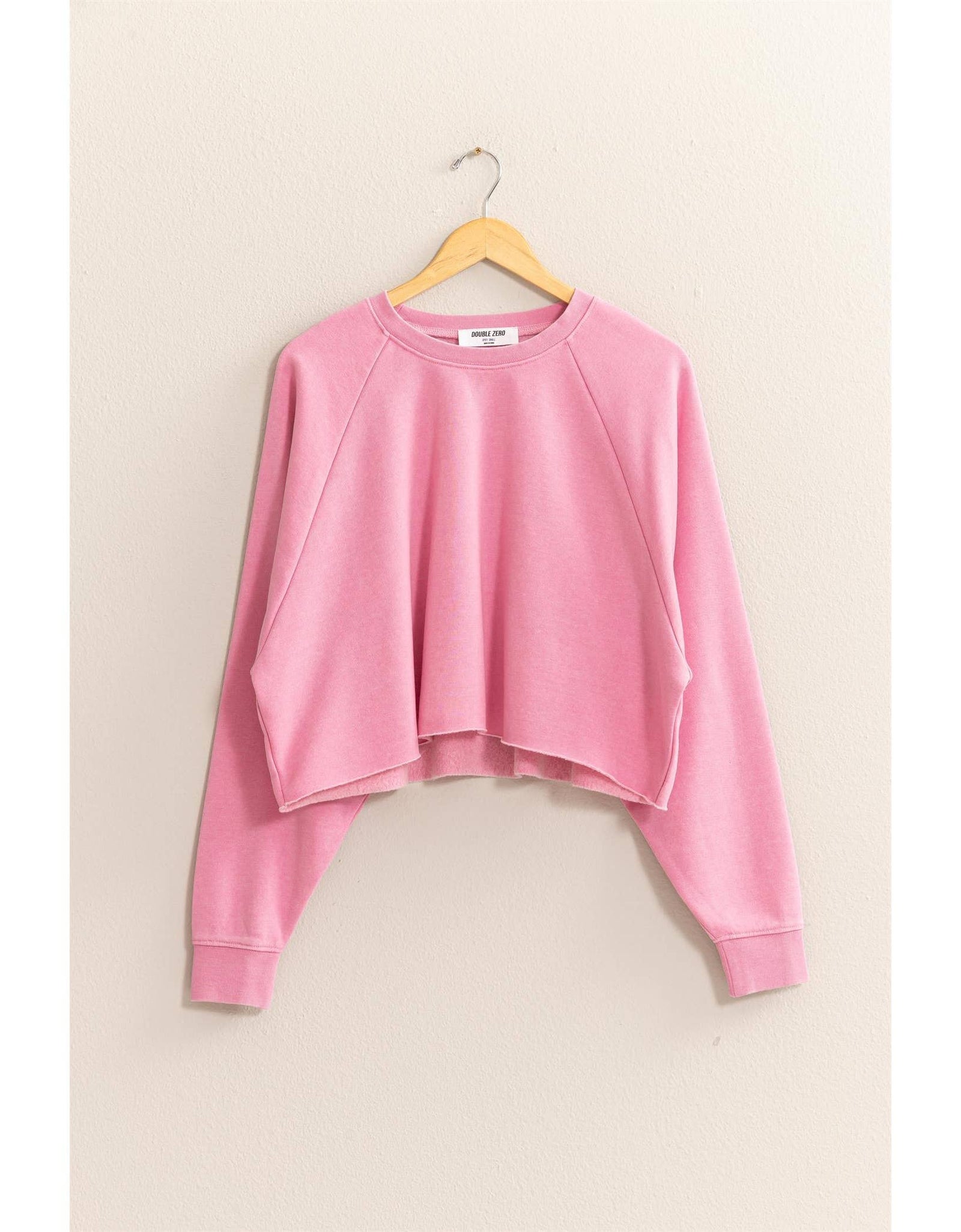 DZ25A138-Raw Hem Cropped Sweatshirt