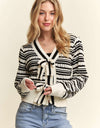 CESW3667 - BOW TIE STRIPE SWEATER TOP