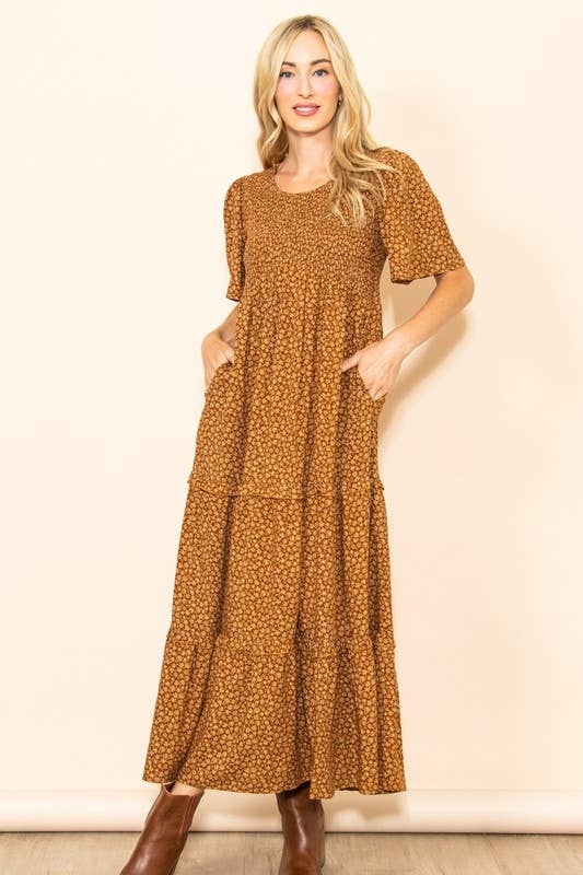 Fall In Love Smocked Flare Maxi Dress