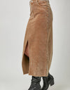 60742 Washed Front Slit Corduroy Skirt