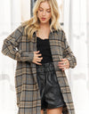 CEJ2587F - BUTTON DOWN FLANNEL SHACKET