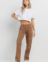 Taupe Straight Cargo Pants