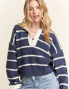 CESW3582 - STRIPED POLO SWEATER TOP