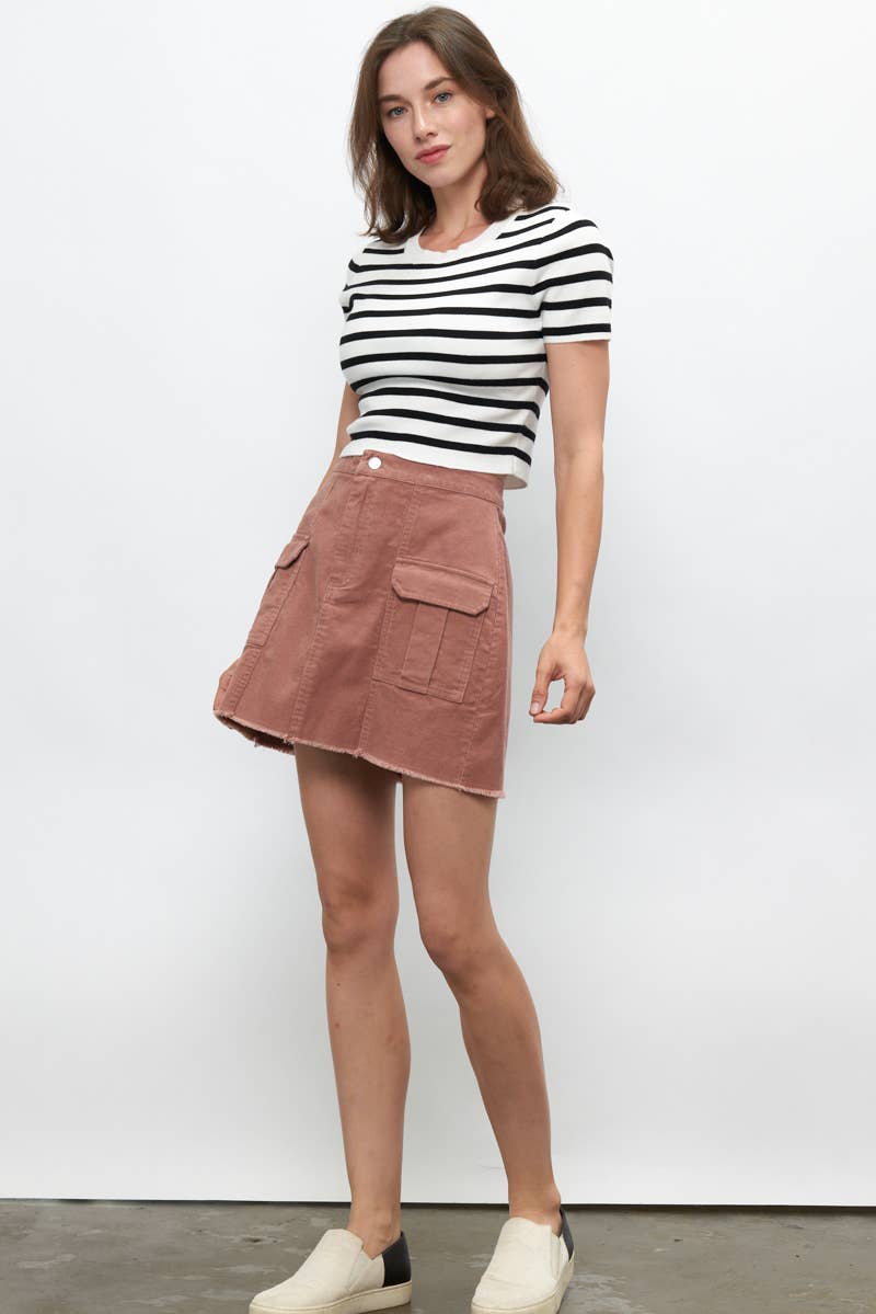 20211-Utility Corduroy Mini Skirt