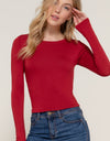 Long Sleeve Crew Neck Two Ply Rayon Spandex Jersey Top