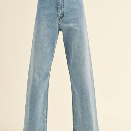 MMP623 STRAIGHT WIDE LEG DENIM PANTS