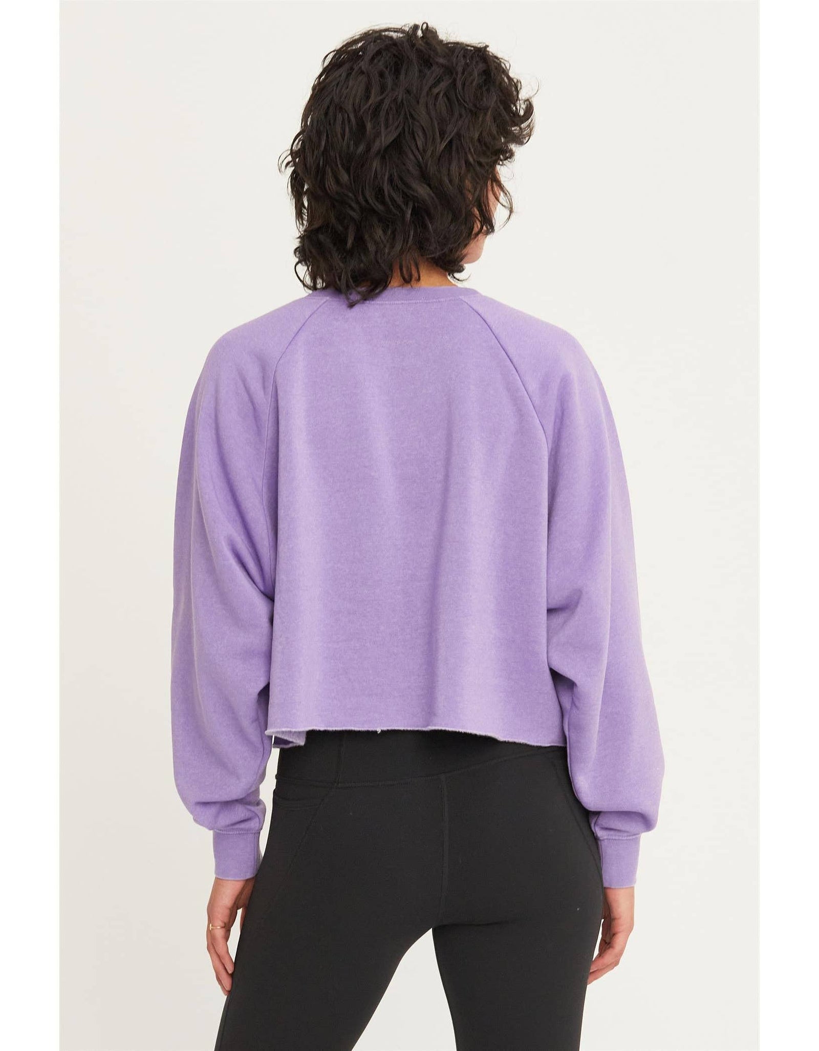 DZ25A138-Raw Hem Cropped Sweatshirt