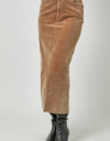 60742 Washed Front Slit Corduroy Skirt