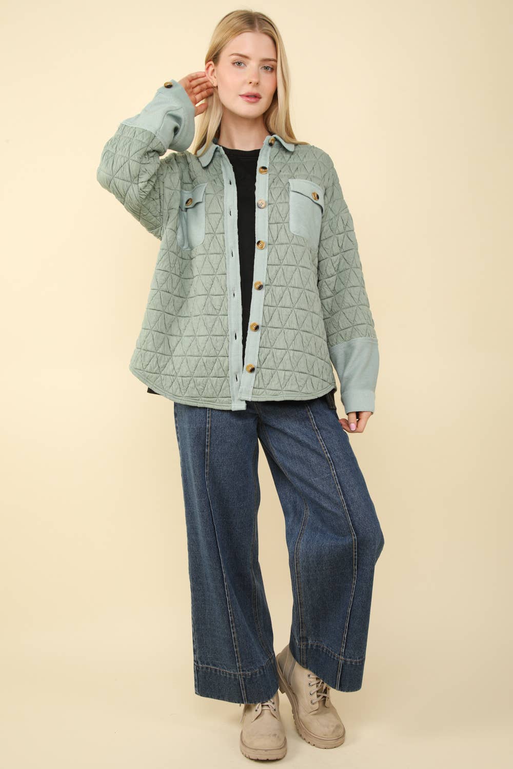 NT11775-Oversized Quilted Cozy Shacket Jacket