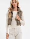 COLLARED ZIP UP CROPPED PUFFER VEST