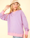 NT11927-Stripe Comfy Casual Oversized Knit Top