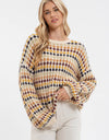 MULTICOLOR CREWNECK KNIT PULLOVER SWEATER