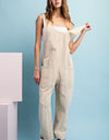 Mineral washed taupe jumpsuit