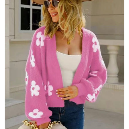 Miss Sparkling Pink Flower Cardigan