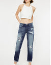 Kancan Mid Rise Slim Boyfriend Jean