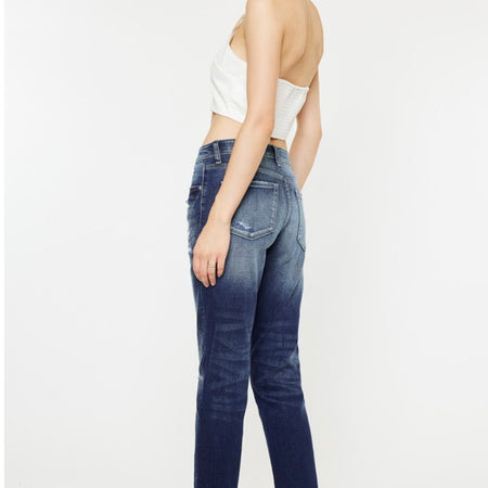 Kancan Mid Rise Slim Boyfriend Jean