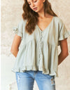 Adora Loose Fit Ruffle Blouse