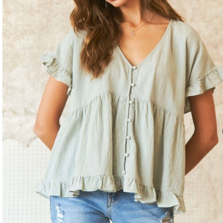 Adora Loose Fit Ruffle Blouse