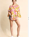 GiGio Floral print dolman sleeve button down shirt